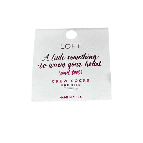 Set Of 2 Loft & Coffee-Themed Crew Socks One Size Purple/Gray/Pink - Picture 3 of 7